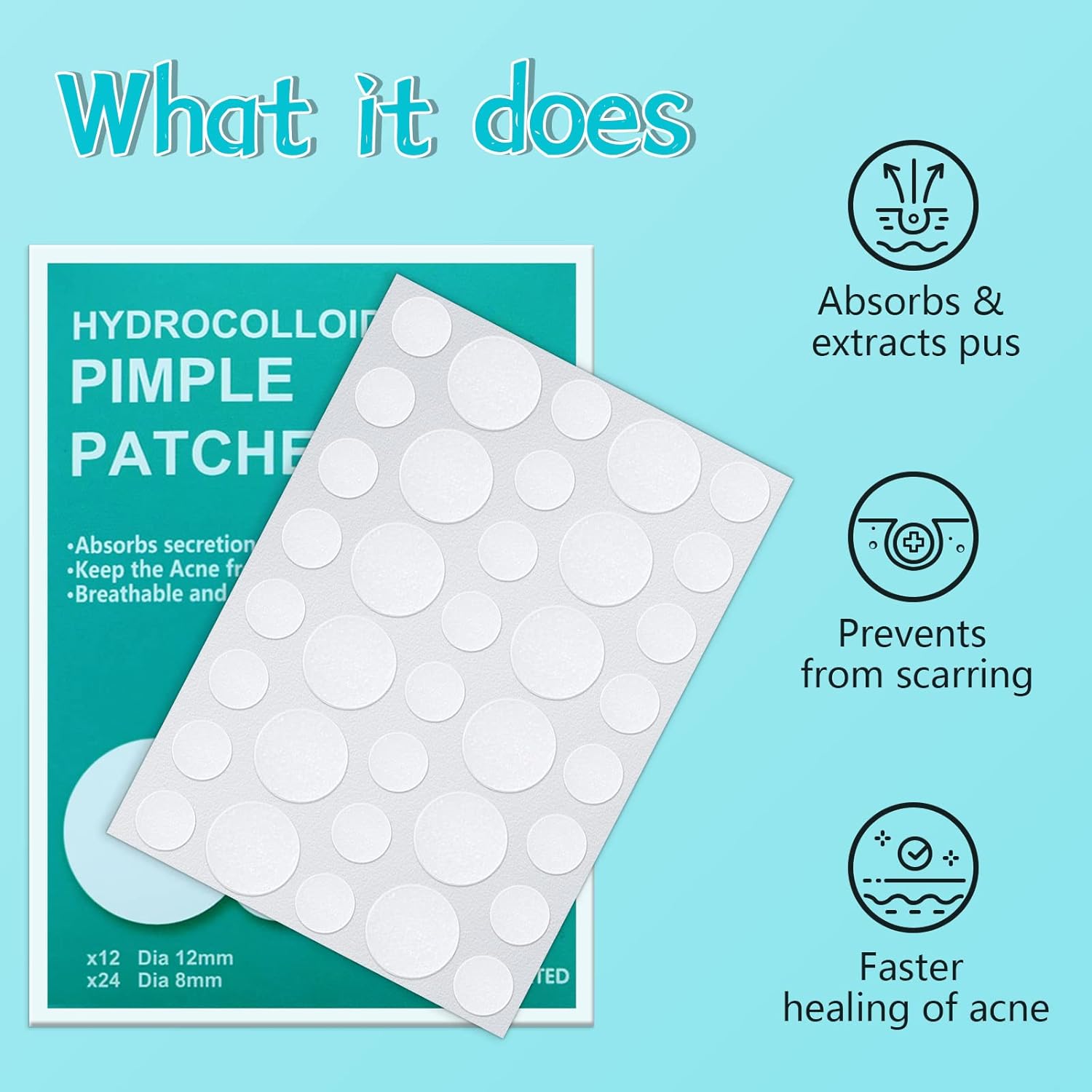 Pimple Patches for Face 180 Counts Hydrocolloid Acne Patches for face Invisible Zit Patches for Face Acne Spot Treatment Patch Blemish Patches Cover Patches Stickers