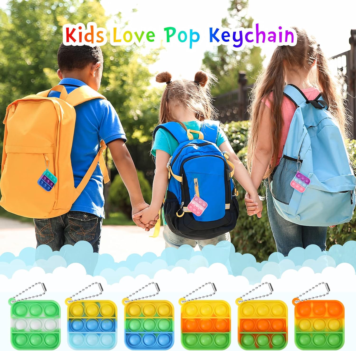 Kids Party Favors Fidget Toys Bulk 30 Pack Mini Pop Fidget Keychain Its Birthday Party Favors for Kids 4-8,8-12 Year Small Kid Classroom Prizes Fidgets It Bubbles Poppers Students Goodie Bag Stuffers