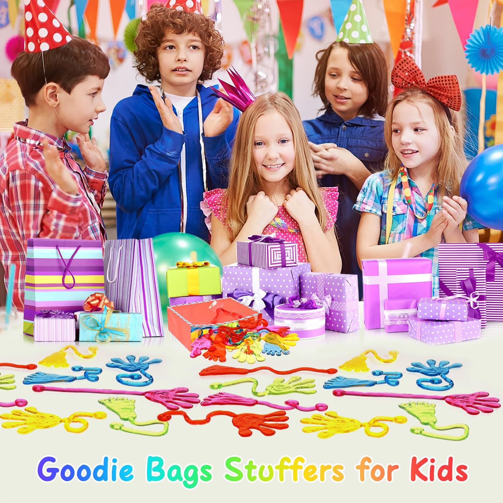 Party Favors for Kids 8-12 Trinkets : Our sticky hands,ensuring that every child can find their perfect match sticky hands make for perfect party favors for kids 4-8 years old can be used as pinata filler or included in goodie bag stuffers for kids.classroom prizes sticky hands are great as treasure