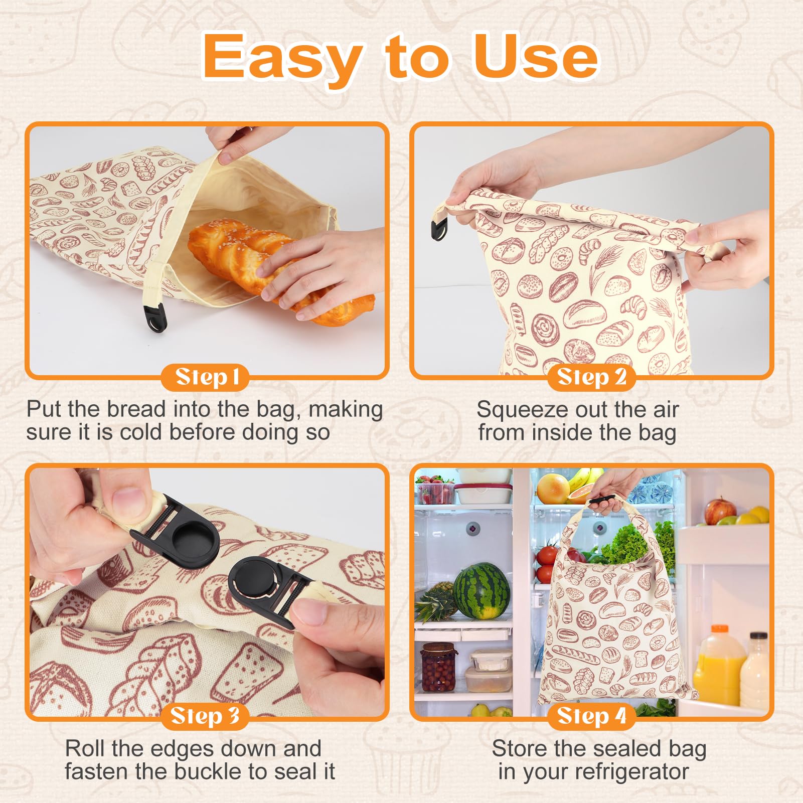 2 PACK Beeswax Sourdough Bread Bags for Homemade Bread, Reusable Cotton Beeswax Bread Bag Portable Waxed Storage All Natural Bees Wax Linen Bag Keep Fresh,13''×17'', 02