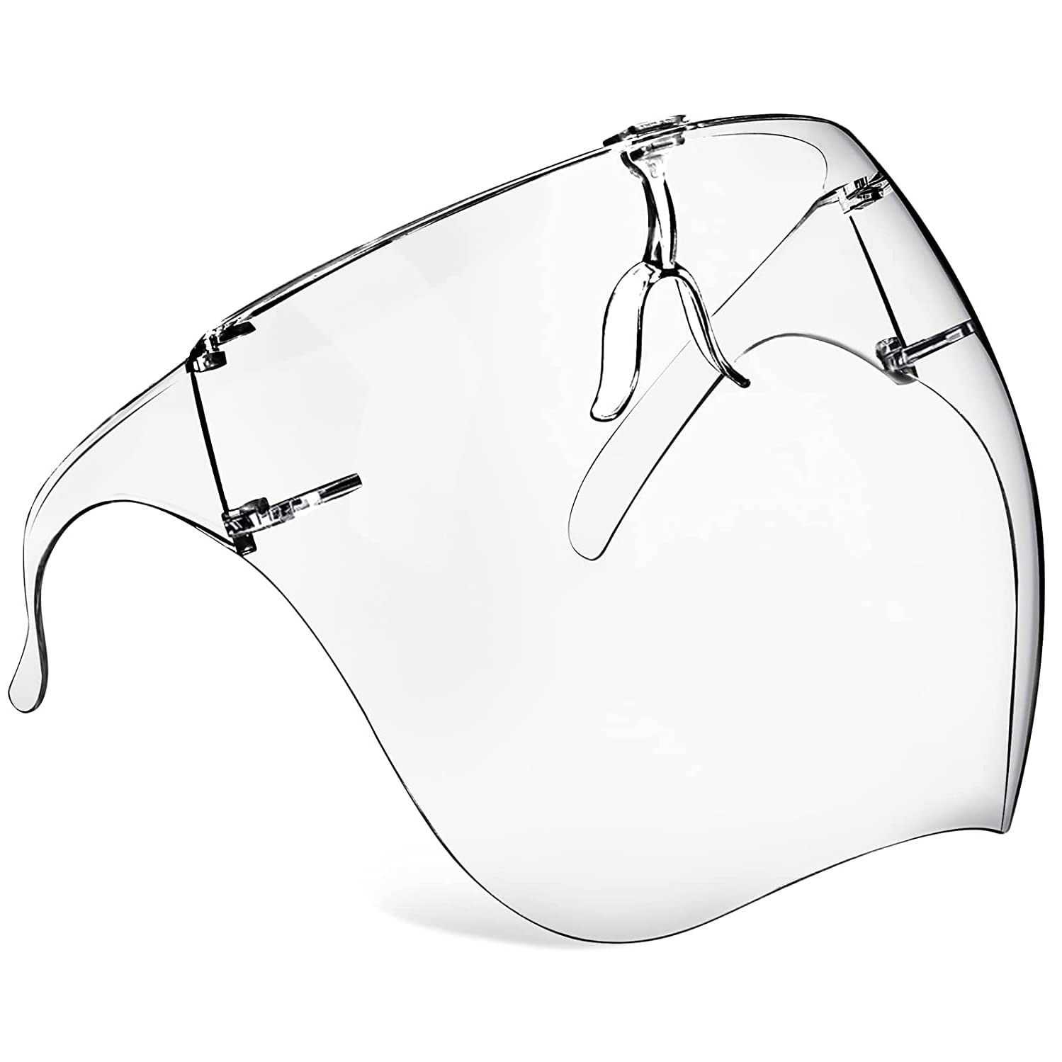 Face Shield with Glasses 4 Pack, Anti -Fog Clear Face Mask Full Face Protection Splash Guard Reusable Breathable See Through Goggles Plastic Working Face Shields Nail Art Tools for Nail Artists