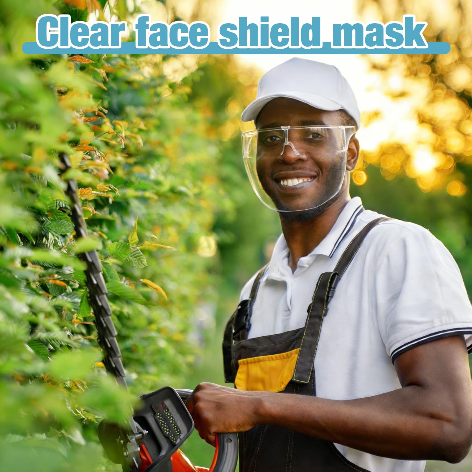 Face Shield with Glasses 4 Pack, Anti -Fog Clear Face Mask Full Face Protection Splash Guard Reusable Breathable See Through Goggles Plastic Working Face Shields Nail Art Tools for Nail Artists