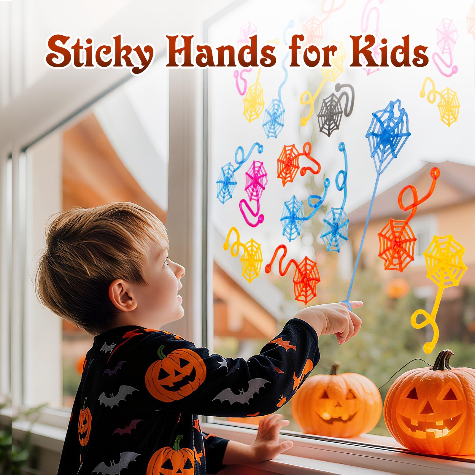 24 Pcs Sticky Spider Web Hands for Kids Bulk Birthday Party Favors Decorations,Spider Webs for Classroom Prizes, End of Year Student Gifts Pinata Fillers, Goodie Bag Stuffers for Kids Boys Girls