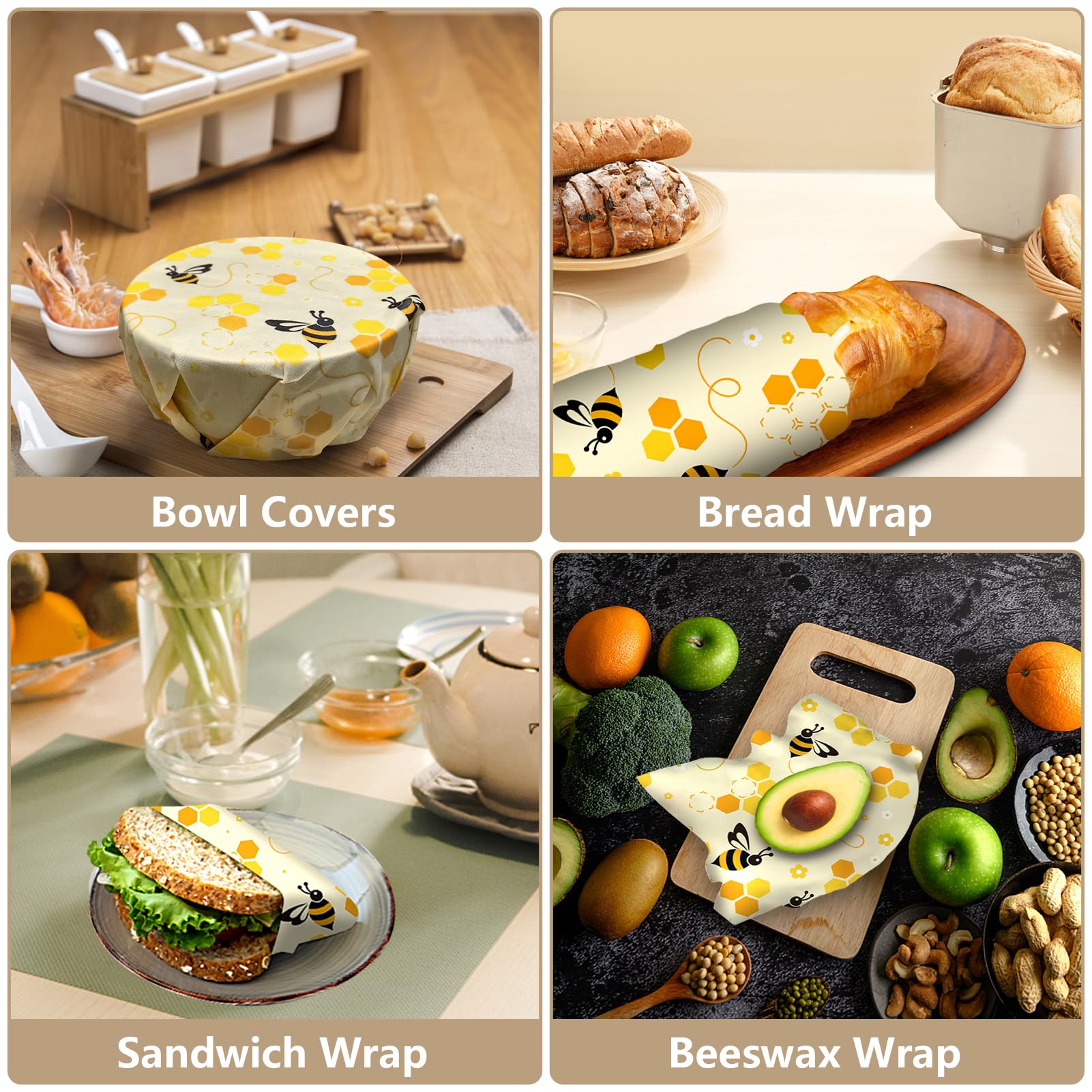 Beeswax Wraps for Food Roll(13x39inch), Organic Beeswax Wrap Beeswax Food Wraps Reusable Food Wrap Sustainable Beeswax Paper Beeswax Sandwich Wrap Beeswax Storage Beeswax Cloth Beeswax Food Wrappers